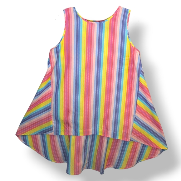 Melissa Paige Rainbow Stripe Swing High Low Hem Tank Top Women's Medium NWT - Picture 14 of 16